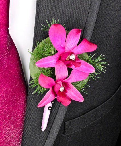 PURPLE PARADISE PROM BOUTONNIERE (In-Store Purchase Only. Not available for online ordering or shipping. Please contact the store 9052780000)