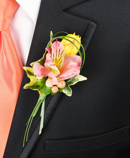 PASTEL POTPOURRI PROM BOUTONNIERE (In-Store Purchase Only. Not available for online ordering or shipping. Please contact the store 9052780000)