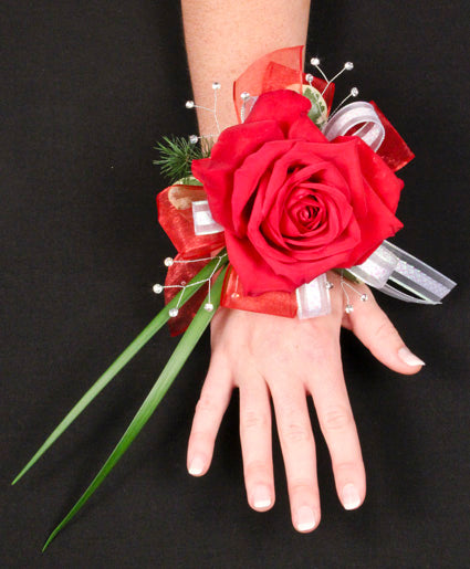 ROMANTIC RED ROSE PROM CORSAGE