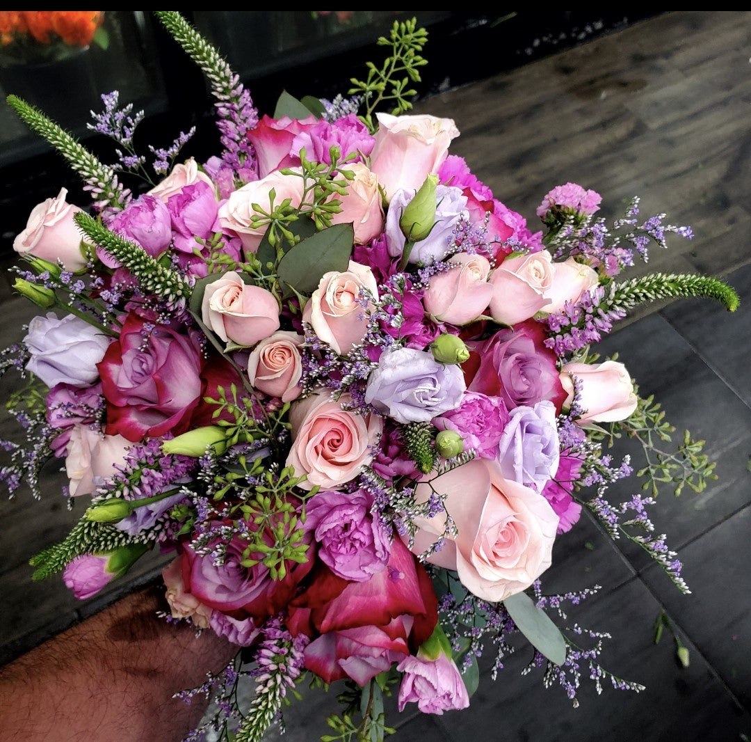 Shades of Purple and Pinks Bridal Bouquet