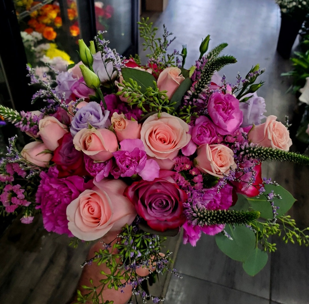 Shades of Purple and Pinks Bridal Bouquet