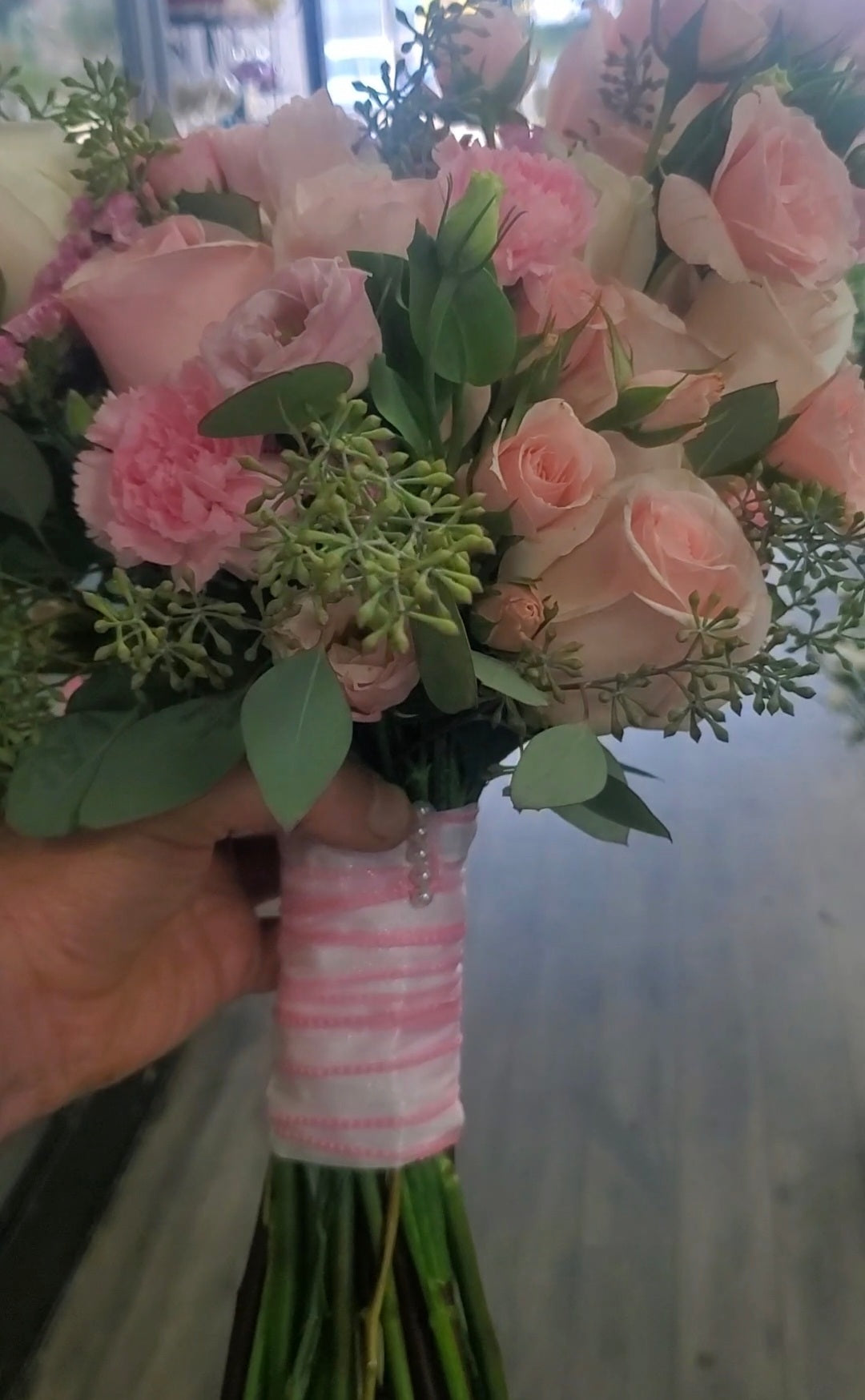 Shades of Pinks and White Bridal Bouquet