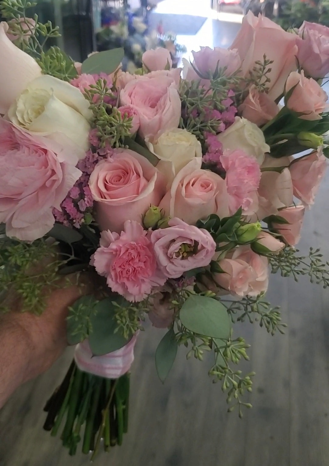 Shades of Pinks and White Bridal Bouquet