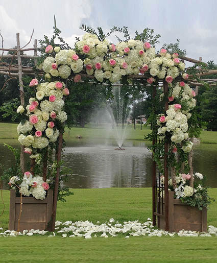 IVORY & ROSE ALTAR ARRANGEMENT